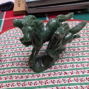 Elegant Green Horse Sculpture